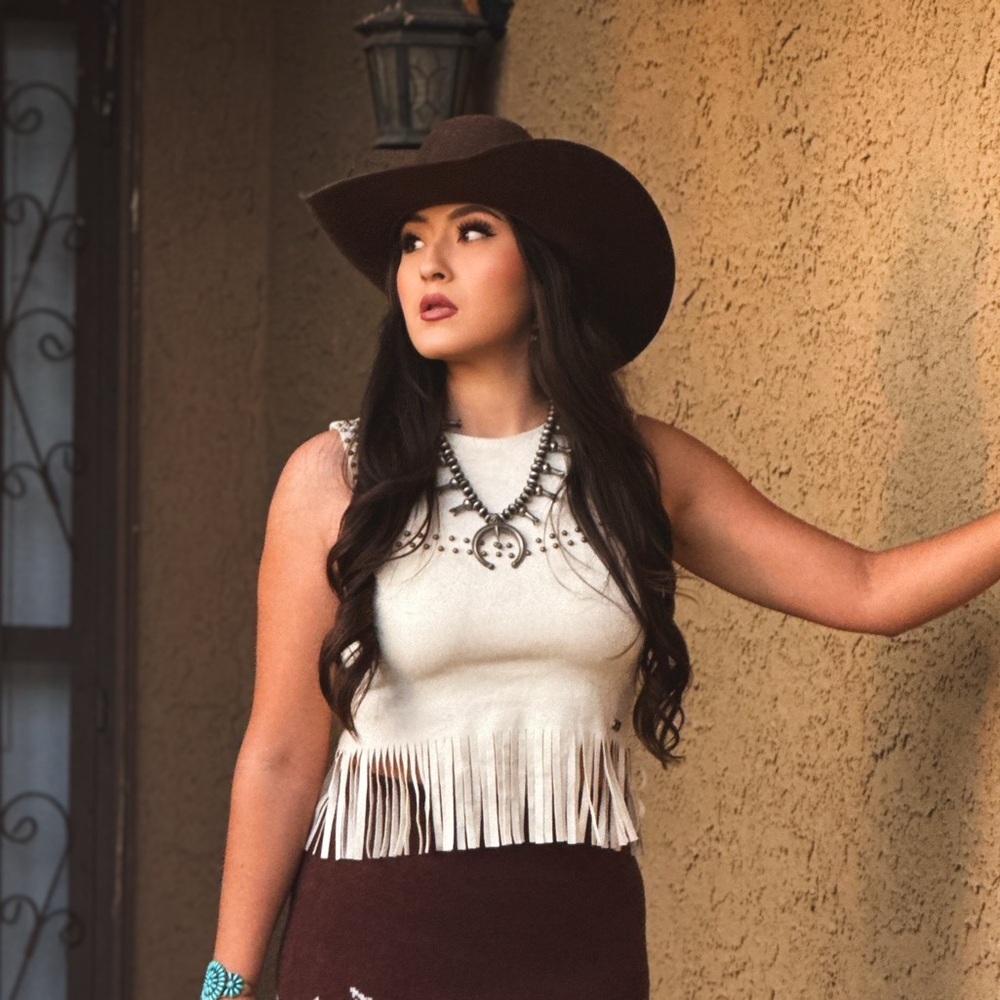 Lucky & Blessed Cream Fringed Top